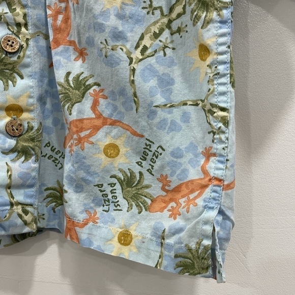 Woolrich Kids Lizard Island Button Up Shirt Casual Vacation Short Sleeve XS 4 5 - Picture 5 of 5